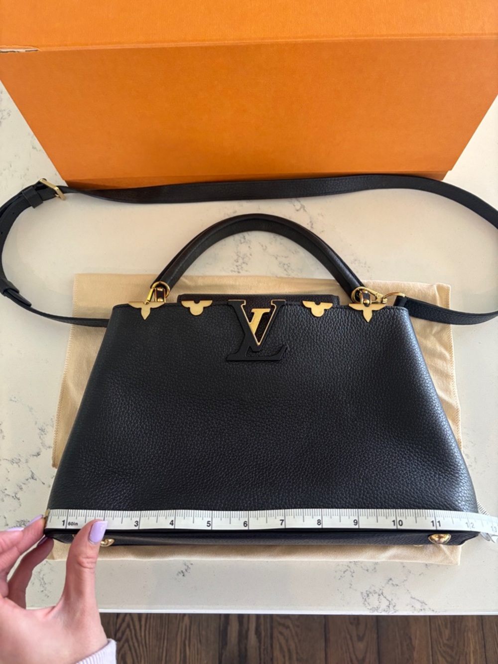 Louis Vuitton Black Classic Top Handle Bag with Gold Hardware - Picture 4 of 11